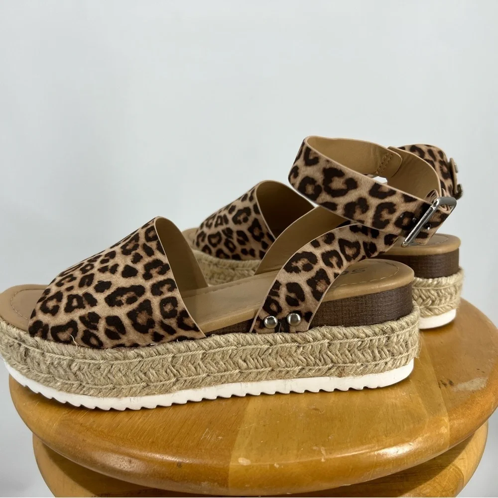 Soda Topic Topshoe Avenue Women's Open Toe Ankle Strap Espadrille Sandal 7.5